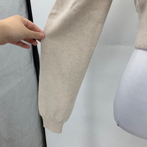 Loulou Studio Cardigan Womens M Medium Beige Batiki Cashmere Cropped Button Up - Picture 5 of 15